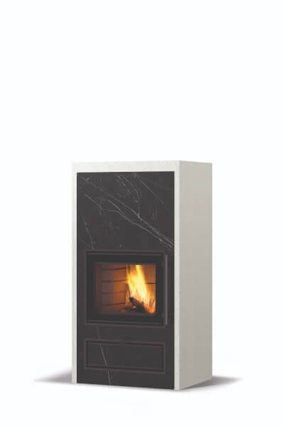 Tulikiven kampanjatuote Jaani V2 white_plaster_marble_black_15_black_door